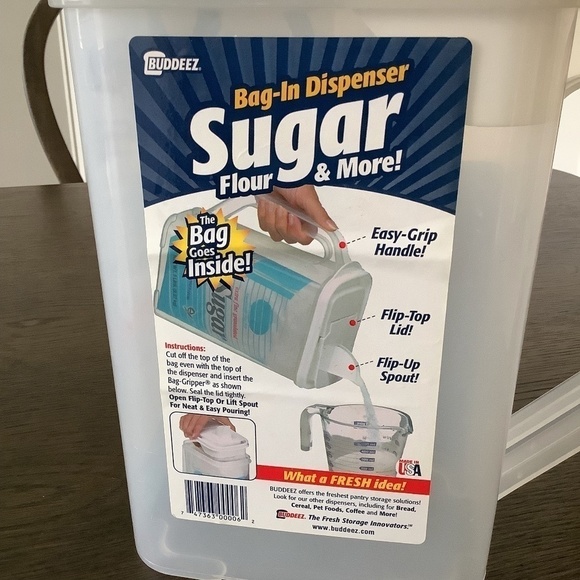 Flour Sugar Container- 4 Quart All Purpose Kitchen Organization and Storage USA - Picture 2 of 8